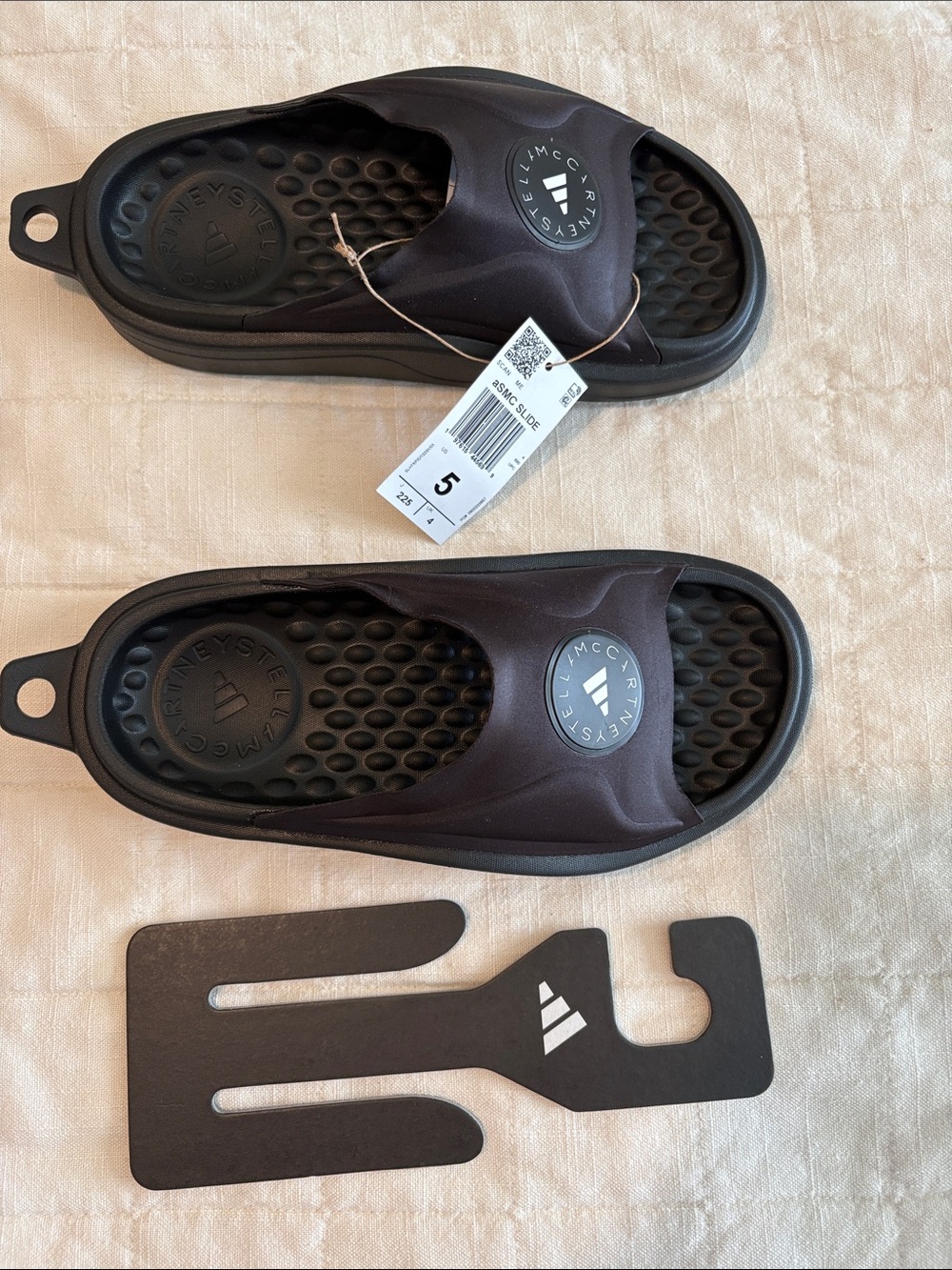 Adidas by Stella McCartney Black Slip-On Slide Sandals